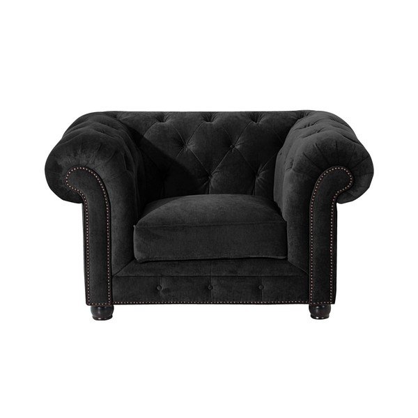 Fotoliu Max Winzer Orleans Velvet, negru