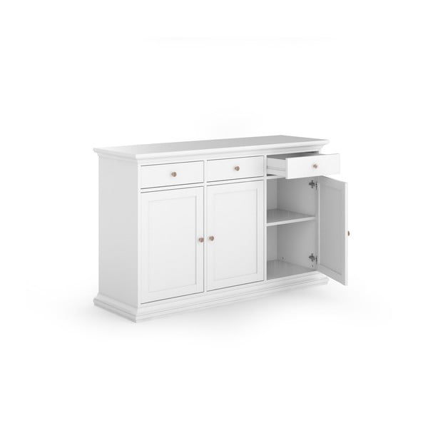 Comodă albă joasă 144x92 cm Paris – Tvilum-image-3