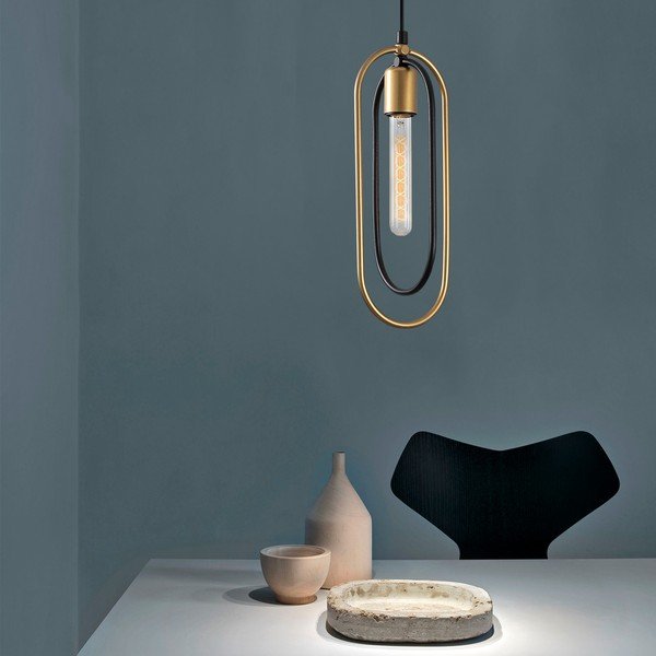 Lustră neagră/aurie Cerco – Opviq lights-image-1