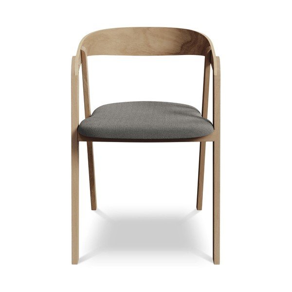 Scaun de sufragerie gri din lemn masiv Erika – Makamii-image-1