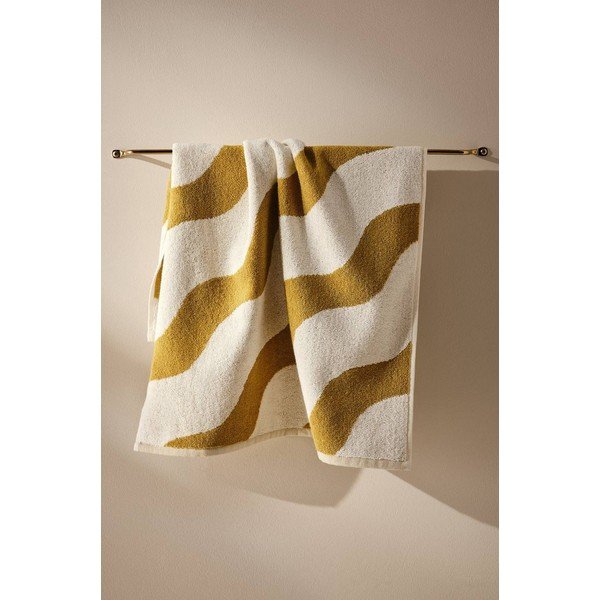 Prosop galben/crem din bumbac 50x70 cm Waves – Jotex-image-1