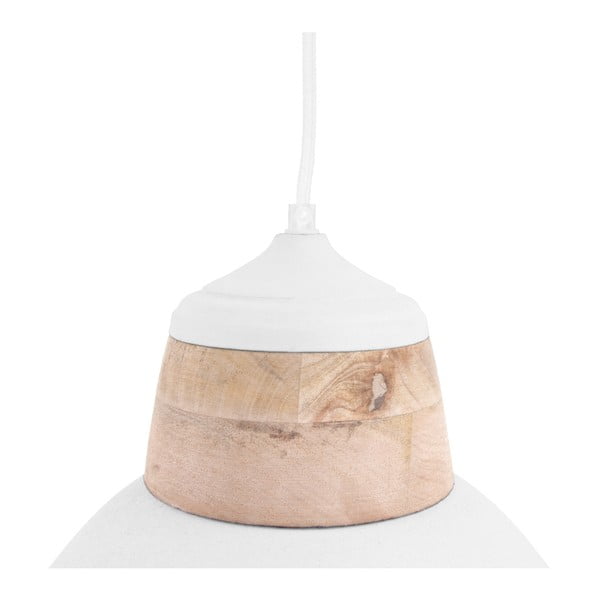 Lustră Leitmotiv Farm, ⌀ 41 cm, alb cu detalii din lemn -image-2