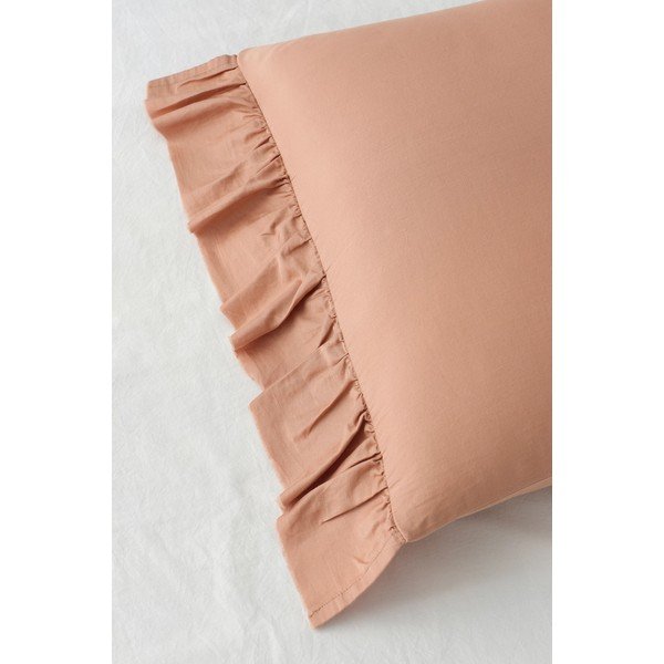 Lenjerie de pat roz prăfuit din bumbac satinat pentru pat de o persoană 150x210 cm Gloria – Ellos Home-image-3