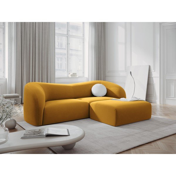 Canapea galben-muștar cu tapițerie din catifea 237 cm Santi – Interieurs 86-image-1