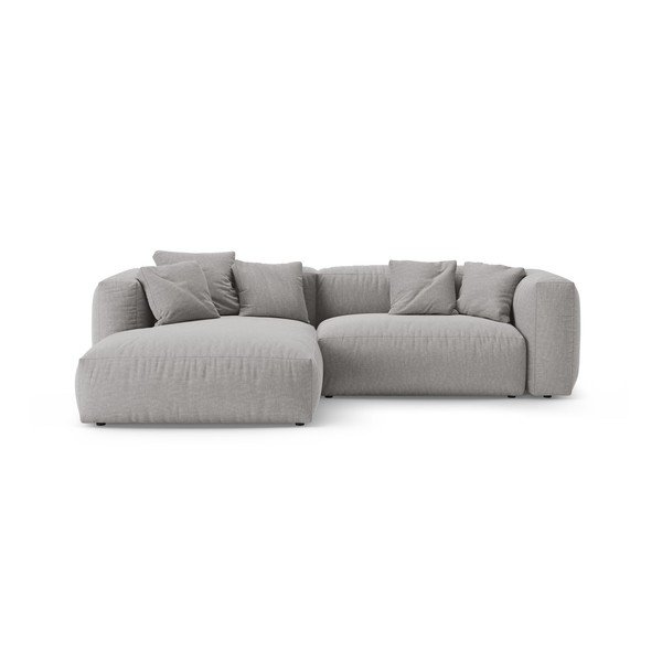 Colțar modular gri extensibil (cu colț pe partea stângă/cu șezlong) – Micadoni 