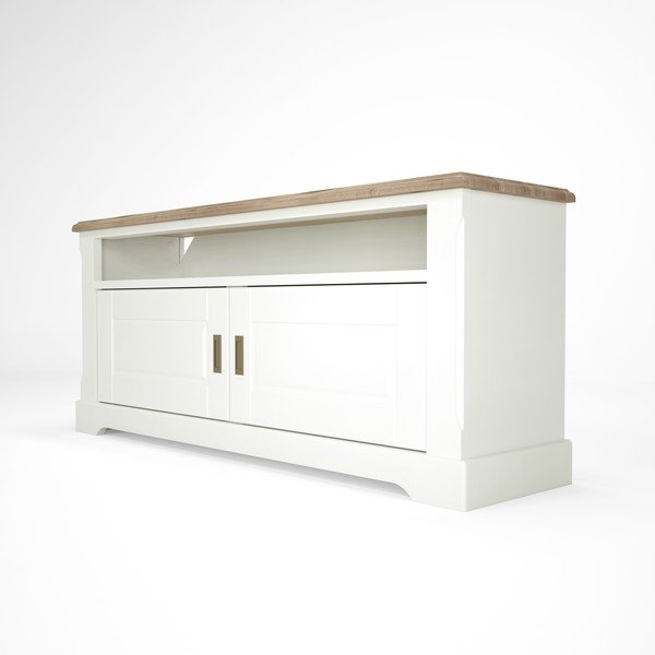 Comodă TV din lemn Artemob Campton, alb-image-3