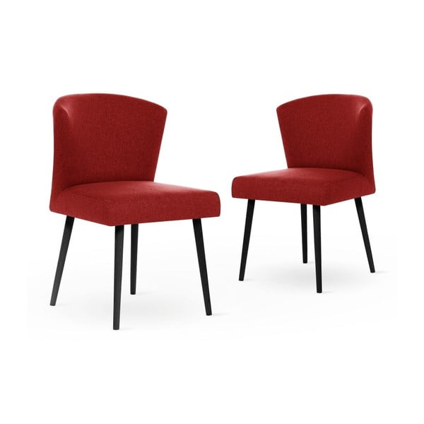 Set 2 scaune cu picioare negre My Pop Design Richter, roșu