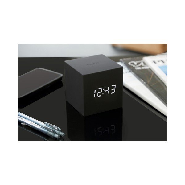 Ceas deșteptător cu LED Gingko Gravity Cube, negru-image-3