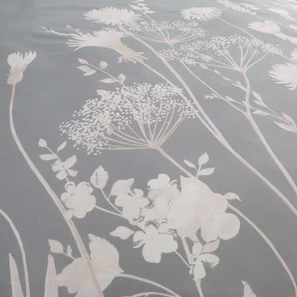Lenjerie de pat gri pentru pat dublu 200x200 cm Meadowsweet Floral – Catherine Lansfield-image-4