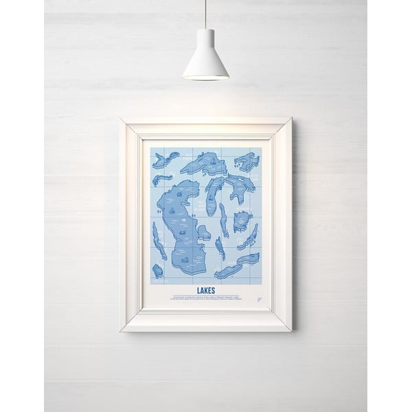 Poster Follygraph Lakes Blue, 30 x 40 cm