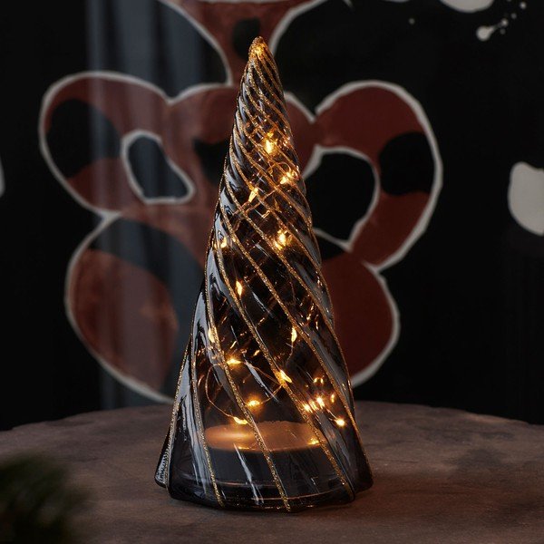 Decorațiune luminoasă neagră cu baterii ø 9,5 cm Vilma Tree – Sirius-image-1
