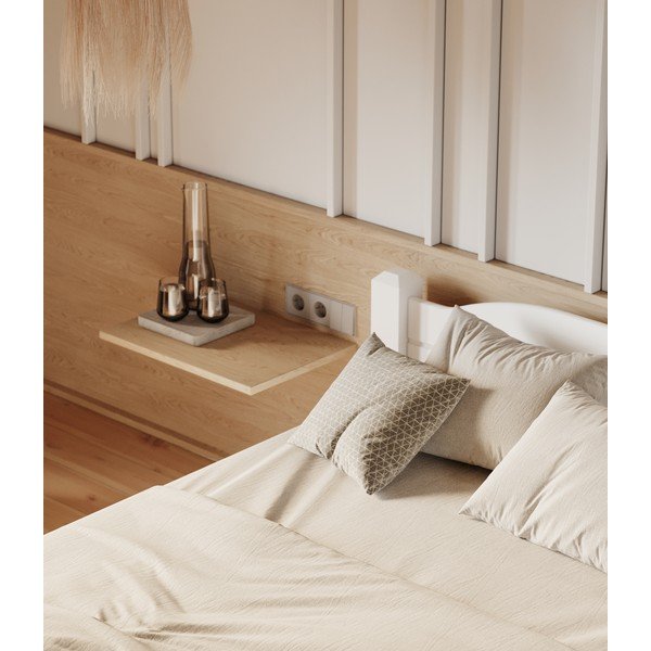 Pat alb din lemn de pin 90x200 cm Liva – Olivia Living-image-4