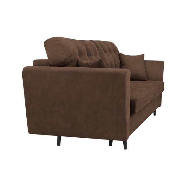 Canapea extensibilă cu 3 locuri și spațiu pentru depozitare Cosmopolitan Design Lyon, maro-image-3