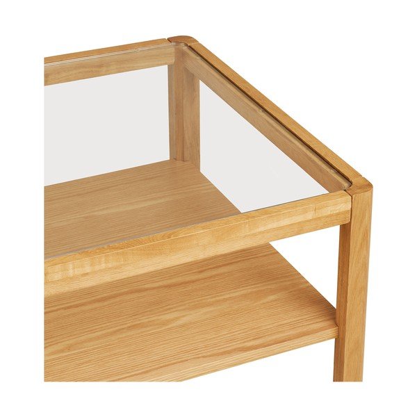 Măsuță de cafea în culoare naturală cu blat din sticlă 60x110 cm Lourmarin – House Nordic-image-3