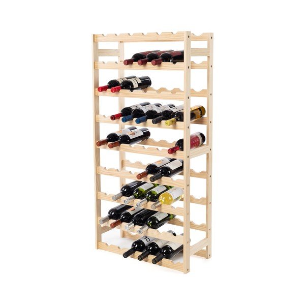 Raft pentru sticle de vin în culoare naturală din lemn de pin număr de sticle 54 60x121x27 cm Luana – Compactor-image-2