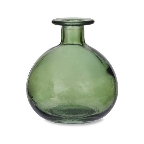 Vază din sticlă reciclată Garden Trading Round Bud, ø 11 cm, verde