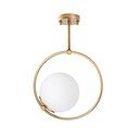 Plafonieră albă/alămie cu abajur din sticlă 39x26 cm Dolunay – Opviq lights