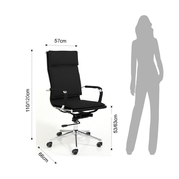 Scaun de birou negru din imitație de piele Premier – Tomasucci-image-4