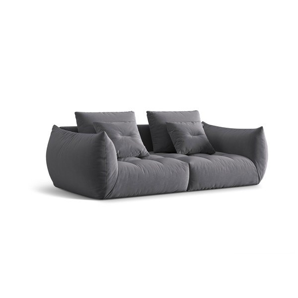Canapea gri închis cu tapițerie din catifea 232 cm Bloom – Micadoni -image-2