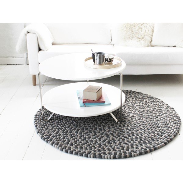 Covor cu bile din lână Wooldot Ball Rugs, ⌀ 200 cm, gri închis-image-2