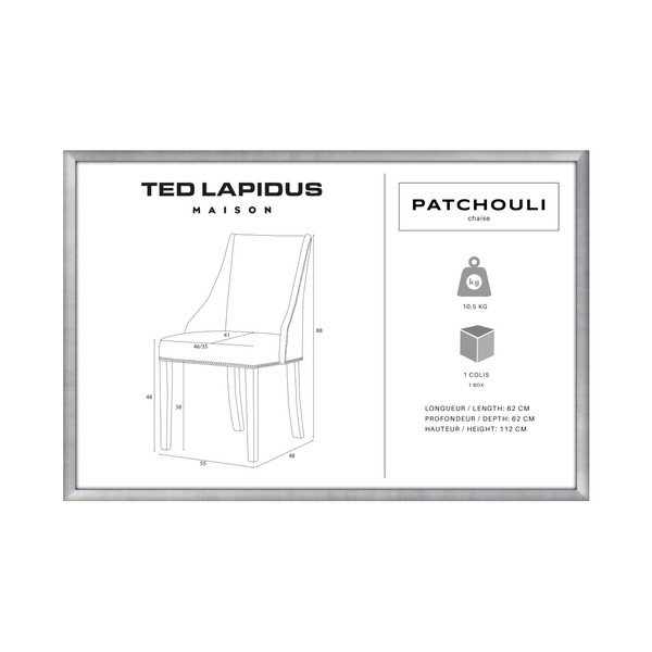 Scaun din lemn de fag Ted Lapidus Maison Patchouli cu picioare negre, taupe-image-3