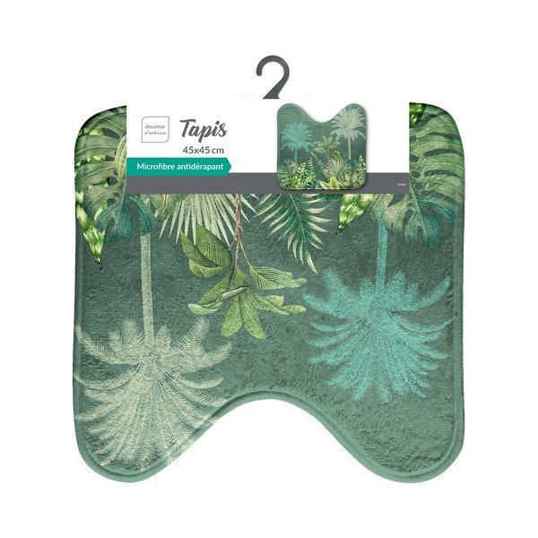 Covoraș de baie verde pentru WC din material textil 45x45 cm Vagabonde – douceur d'intérieur-image-2