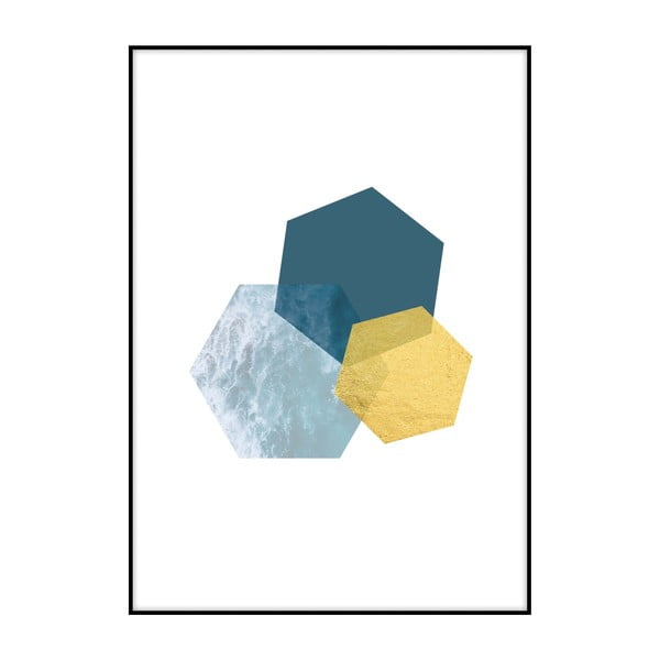 Poster Imagioo Hexagons, 40 x 30 cm