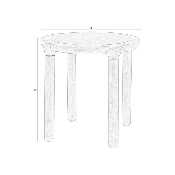 Măsuță auxiliară rotundă cu aspect de lemn de frasin ø 45 cm Storm – Zuiver-image-4