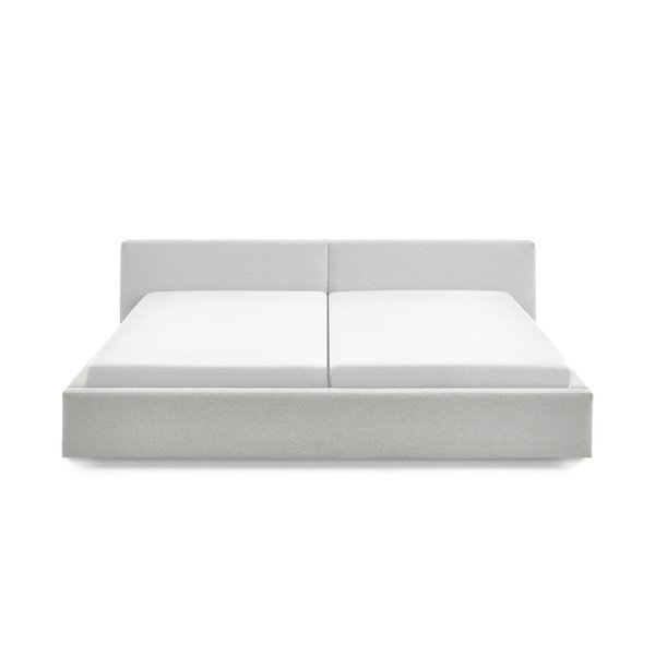 Pat matrimonial gri tapițat cu spațiu de depozitare cu somieră 200x240 cm Cube – Meise Möbel-image-4