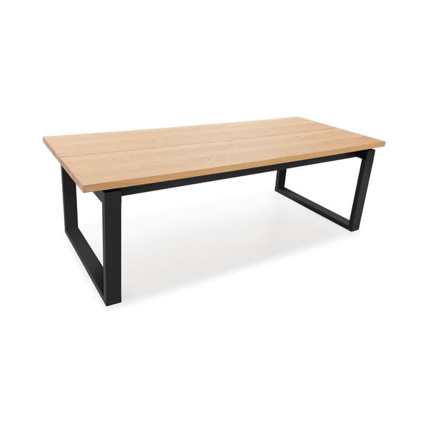 Masă de dining cu blat cu aspect de lemn de stejar 100x220 cm Rina – Marckeric-image-4