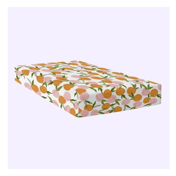 Cearceaf portocaliu-roz cu elastic 200x200 cm Peach fruits – Aware-image-1