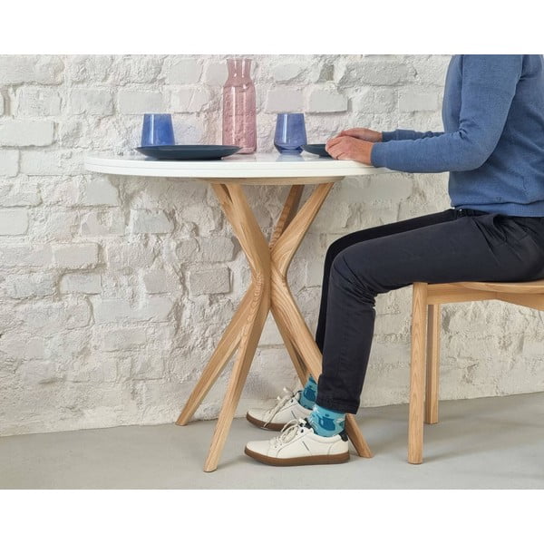 Masă de dining rotundă extensibilă 65x90 cm Jubi – Ragaba-image-4