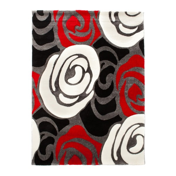 Covor Tomasucci Rose, 140 x 190 cm, negru roșu