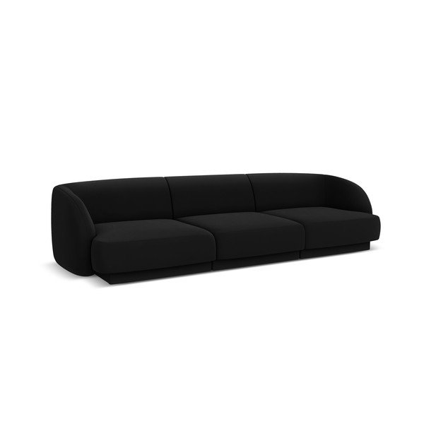 Canapea neagră cu tapițerie din catifea 259 cm Miley - Micadoni Home-image-2