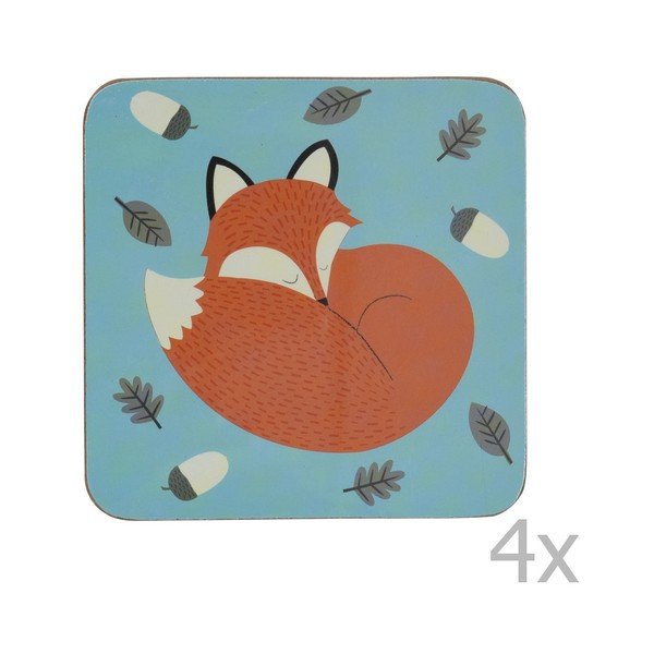 Set 4 suporturi pahare Rex London Rusty The Fox