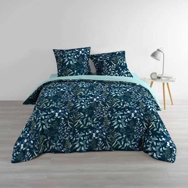 Lenjerie de pat albastră din bumbac pentru pat dublu cu 3 piese 200x200 cm Stacy – douceur d'intérieur-image-4