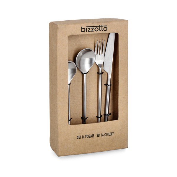 Tacâmuri argintii din oțel inoxidabil 16 buc. pentru 4 persoane Bronte – Bizzotto-image-1