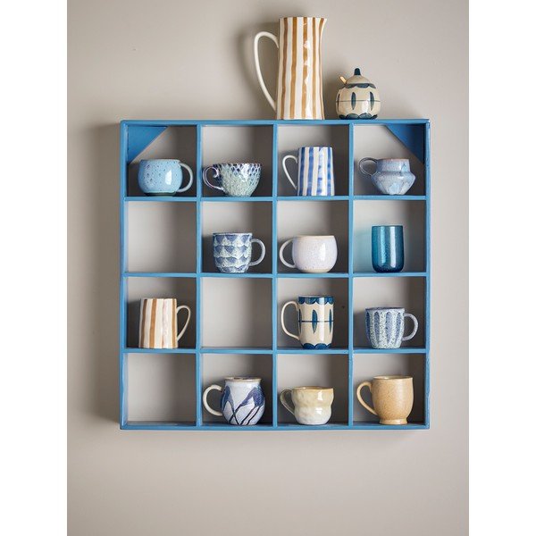 Raft albastru etajat din lemn reciclat 70 cm Bekka – Bloomingville-image-1