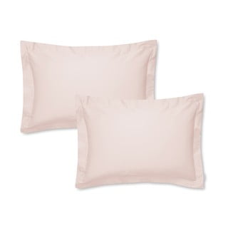 Set 2 fețe de pernă din bumbac satinat Bianca Oxford, 50 x 75 cm, roz