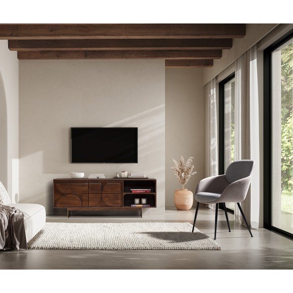 Comodă TV maro din lemn de mango 145x55x40 cm Trisha – MOME-image-1