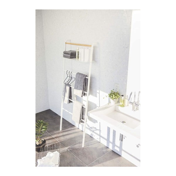 Cuier cu raft YAMAZAKI Tower Ladder, alb-image-1