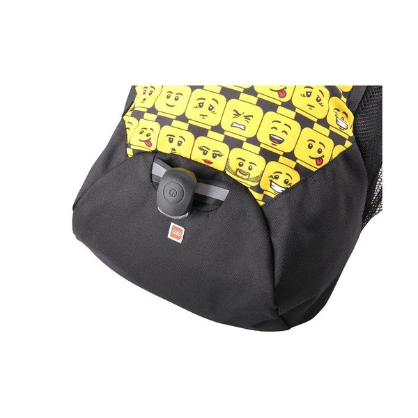 Rucsac pentru școală LEGO® Minifigures Heads, negru - galben-image-1