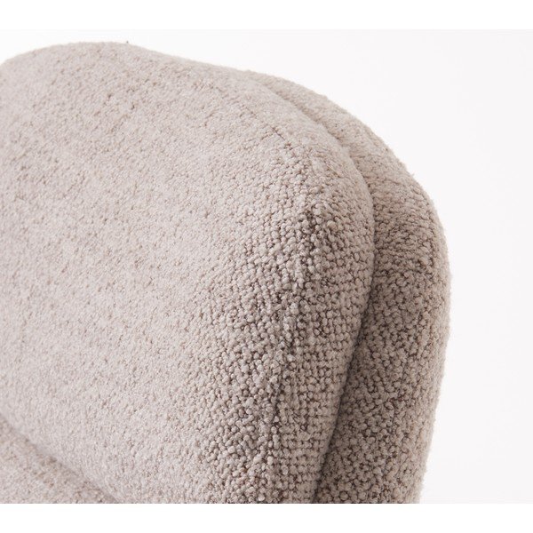 Fotoliu cu taburet gri deschis de relaxare cu tapițerie din țesătură bouclé Sifton – Unique Furniture-image-1