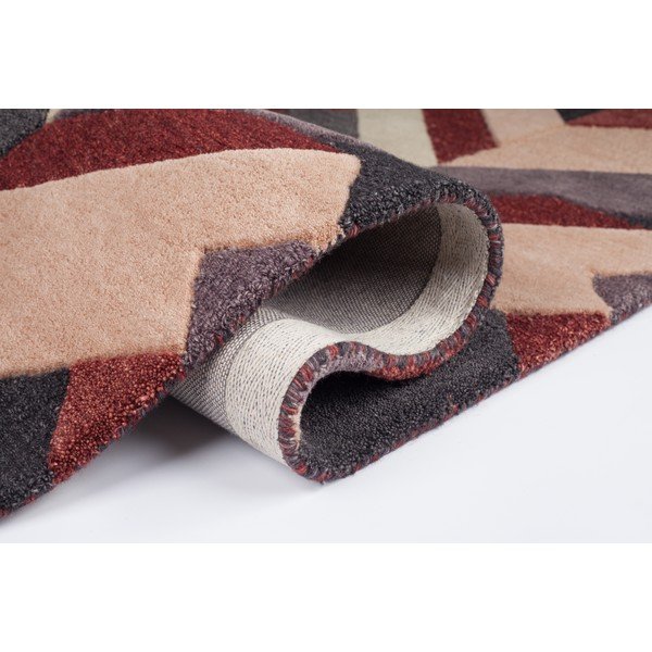 Covor țesut manual Flair Rugs Salon, 120 x 170 cm, roșu - gri-image-1