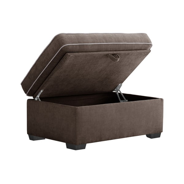 Taburet cu spațiu pentru depozitare Jalouse Maison Serena, maro închis-image-2