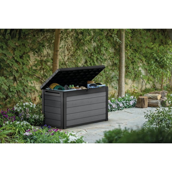 Cutie de depozitare pentru grădină gri închis din plastic Cortina – Keter-image-1