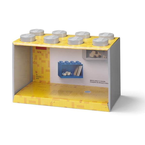 Raft de perete pentru copii LEGO® Brick 8, gri-image-1