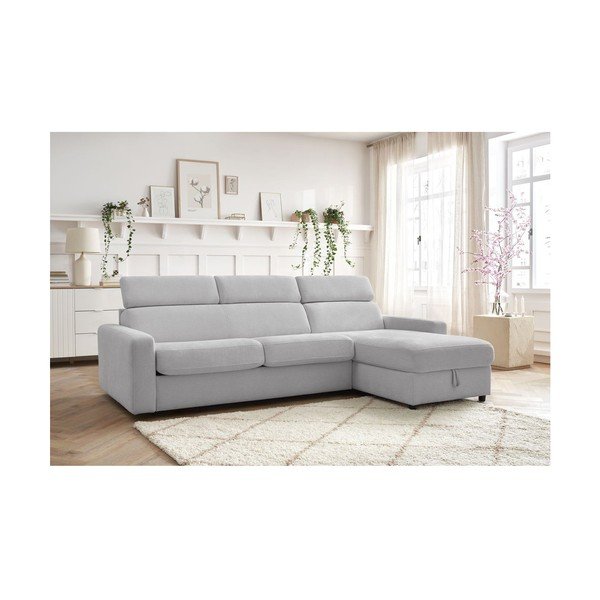 Colțar gri deschis extensibil (cu colț variabil) Monaco – Bobochic Paris-image-1