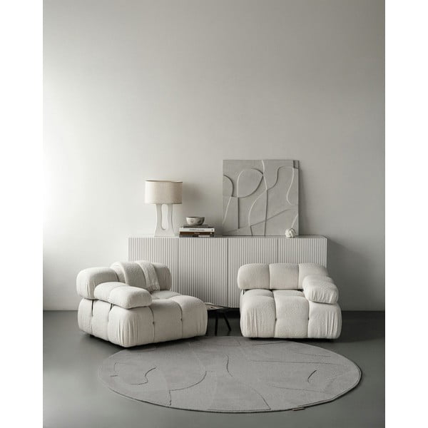 Covor gri rotund din lână ø 200 cm Morphic Botanica – Agnella-image-1