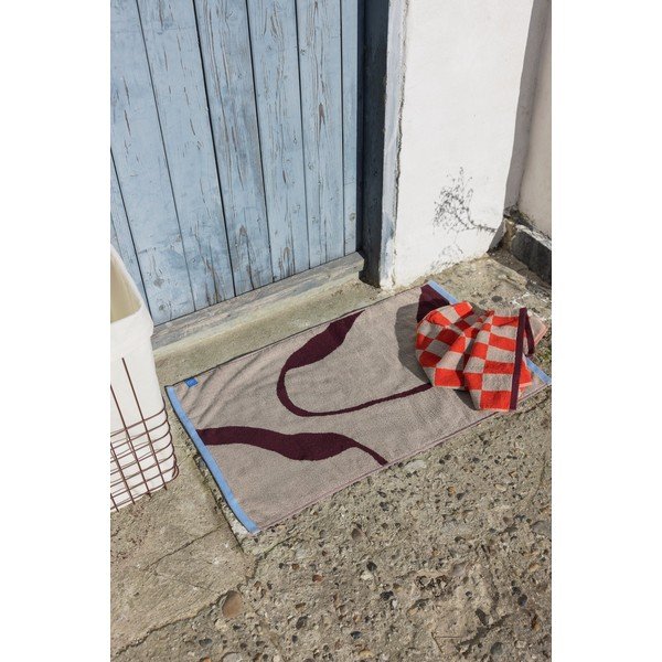 Covoraș de baie burgundy/grej pentru duș din bumbac organic 50x80 cm Nova Arte  – Mette Ditmer Denmark-image-1